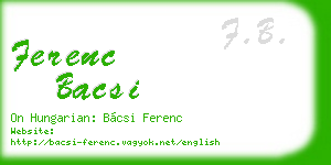 ferenc bacsi business card